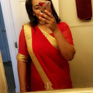 Red Party wear saree